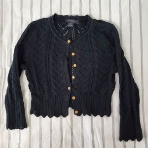 Black crop xs cardigan
